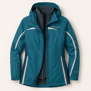 Columbia Women’s Size L Omni-Shield 3-in-1 Jacket – Waterproof Shell + Detachabl